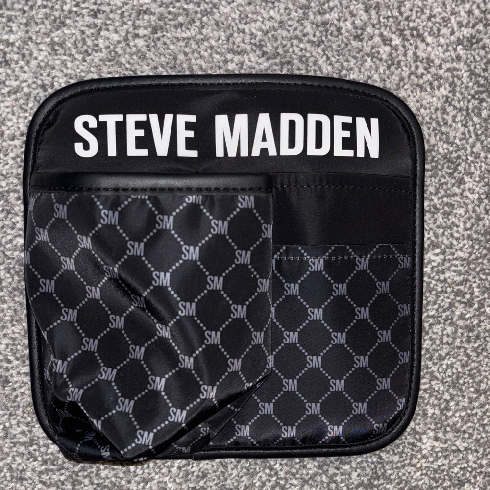 Steve Madden Black travel cup / passport holder Organizer Pouch